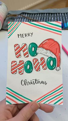 Christmas Card Grinch, Watercolour Christmas Cards Ideas, Christmas Envelope Art, Merry Christmas Card Design, Christmas Card Diy, Cute Christmas Cards, Christmas Card Ideas, Card Design Handmade, Christmas Envelopes