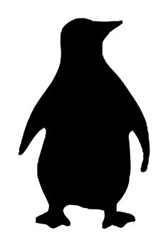 a black and white silhouette of a penguin