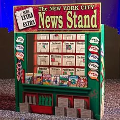 the new york city news stand is made out of cardboard