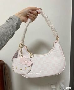 Hello Kitty Bag Aesthetic, Hello Kitty Accessories Aesthetic, Hello Kitty Handbags, Hello Kitty Bags, Plaid Bag, Images Hello Kitty, Hello Kitty Gifts, Hello Kitty Purse, Kawaii Bag