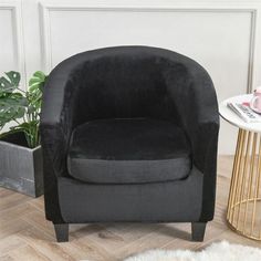 Velvet Black Barrel Chair Cover | Comfy Covers Velvet Barrel Chair, Furniture Scratches, Barrel Chair, Dark Color, Chair Cover, Tub Chair, Chair Covers, Sofa Covers, Dark Colors