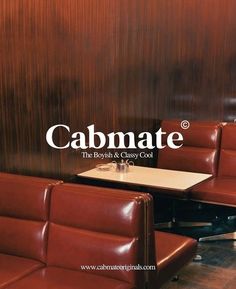 the booth seating at cabmatee is brown leather