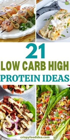 Here you get some low carb high protein recipes that are best for meal plan. High Protein Ideas, Low Carb High Protein Meals, Low Cal High Protein, Recipes For Meal Prep, Low Carb High Protein Recipes, Protein Ideas