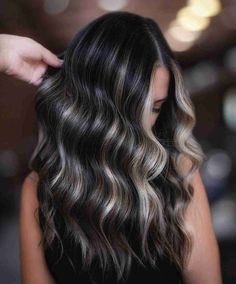 Dark Hair With Blonde Highlights, Dark Hair With Blonde, Black Hair With Blonde Highlights, Hair With Blonde Highlights, Black Hair Balayage