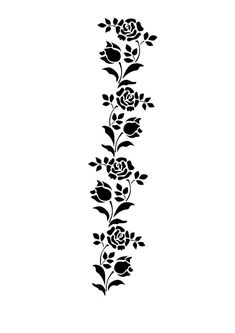 a black and white floral design on a white background