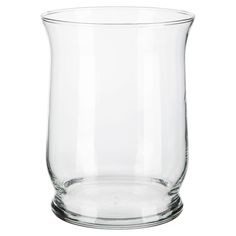 a clear glass vase on a white background