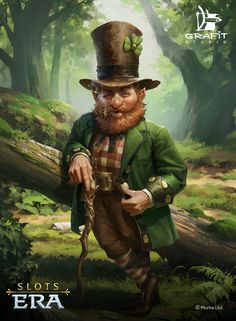 a painting of a man in a green suit and top hat holding a cane while walking through the woods