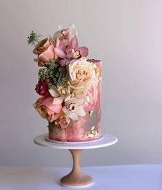 an image of a cake with flowers on it