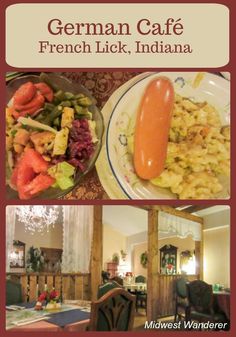 german cafe french lick indiana menu with hot dog, macaroni salad and lobster