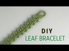 an image of a green beaded bracelet with the words diy leaf bracelet