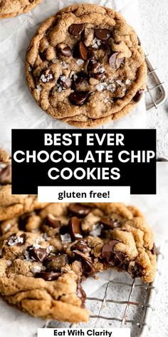 the best ever chocolate chip cookies gluten free and easy to make with only 3 ingredients