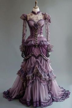 Yule Ball Inspired Dress, Victorian Party Dress, Victorian Style Prom Dress, Dark Purple Sweet 16 Dress, Purple Masquerade Dress, Purple Gown Aesthetic, Ball Room Dresses, Fantasy Dress Purple, Purple Indian Dress