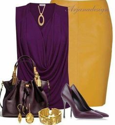 Purple And Yellow, Outfit Trends, Look Chic, Business Fashion