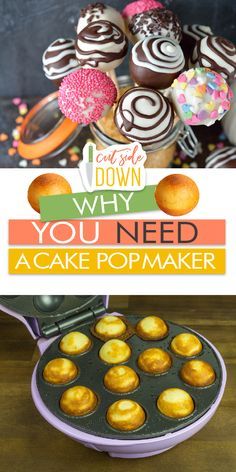 an image of donuts in a pan with the words, why you need a cake popmaker