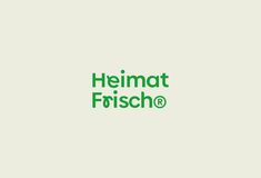 the heimat frisch logo is shown in green on a white background