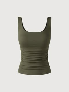 Ruched Tank Top – OGLmove Dystopian Clothes, College Style Outfits, Brown Hair Bangs, Ruched Tank Top, Fashion Vocabulary, Stockholm Fashion, Fashion Attire