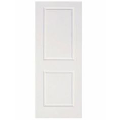 a white door with two panels on the side