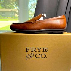 Frye And Co. | Boston Brushed Brown Slip On Dress Shoes Nwt And Box Size 8.5. Faux Leather With Memory Foam. Slip On Dress Shoes, Slip On Dress, Slip Ons, Loafer Shoes, Memory Foam, Boston, Men's Shoes, Dress Shoes, Loafers