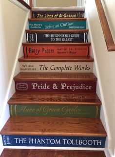 a bunch of books that are on top of some kind of stair treading system