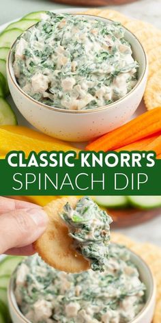 This Knorr spinach dip recipe is a classic appetizer. This Knorr dip can be served hot or cold. We love using a bread bowl as a serving bowl for this easy appetizer. This classic Knorr spinach dip recipe is a must try for your next party or holiday. Knorr Dip Recipes, Spinach Dip Recipe Easy Cold, Knorr Vegetable Dip Recipe, Easy Appetizer Recipes 3 Ingredients, Bread Bowl Dip Recipes, Spinach Dip In Bread Bowl, Appetizers Boards, Easy Spinach Dip Recipe, Spinach Dip Recipe Easy