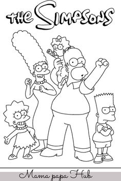 the simpsons family coloring pages for kids