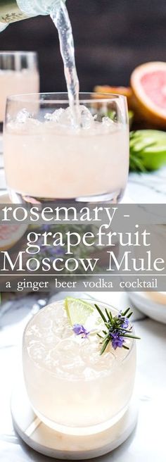 Rosemary-Grapefruit Moscow Mule | A flavorful, refreshing and easy cocktail recipe to pull together! #Happyhour #moscowmule #AmericanMule #adultbeverages #Cocktail #Grapefruit #recipe #vodkacocktails Grapefruit Recipe, Grapefruit Cocktail Recipes, Easy Cocktail Recipe, Alcoholic Treats, Grapefruit Cocktail, Moscow Mule Recipe, Rosemary Simple Syrup, Mule Recipe, Vodka Cocktails Recipes