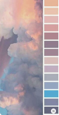 the sky is filled with clouds and colors that are blue, pink, yellow, and purple