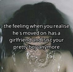 a girl with her face covered in water and the caption reads, the feeling when you