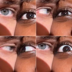 four pictures of the same person's eyes with different angles and shapes on them