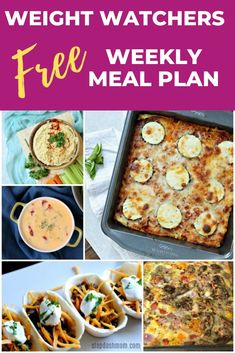 weight watchers'weekly meal plan for the week ahead