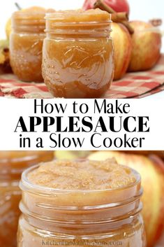 how to make applesauce in a slow cooker and then put them in jars