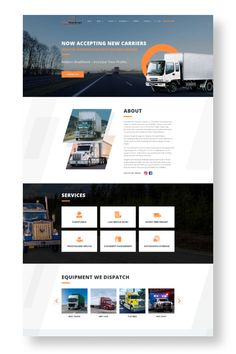 the website design for trucking company