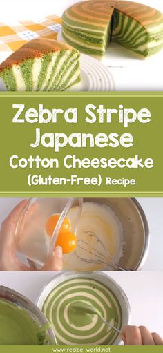 zebra stripe japanese cotton cheesecake gluten - free recipe with step by step instructions