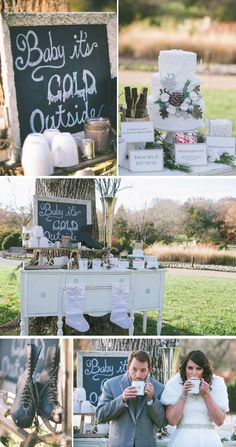 a collage of photos showing the details of a baby's first birthday party