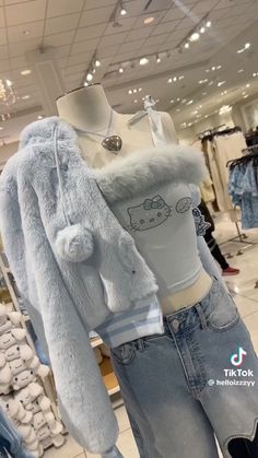 y2k light blue baby blue fur wintercore faux fur mcbling 00s throwback forever 21 hello kitty gyaru Hello Kitty Gyaru, Blue Y2k Outfit, Forever 21 Hello Kitty, Y2k Light Blue, Clothing Y2k, Hello Kitty Dress, Blue Baby