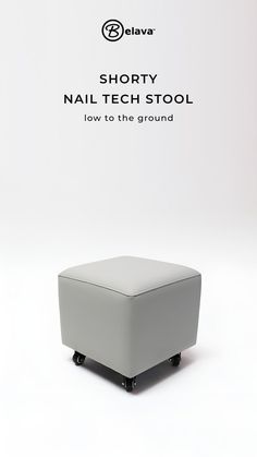 an image of a small stool with the text shorty nail tech stool low to the ground