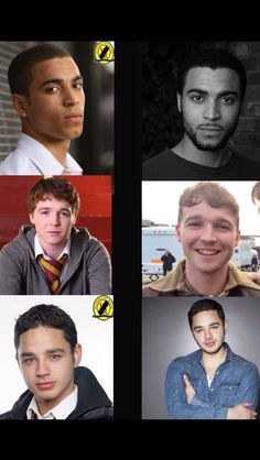 many different pictures of young men and one is looking at the camera with an angry look on his face