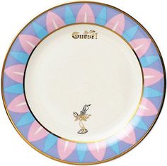 a plate with an image of a cartoon character on the front and bottom part of it