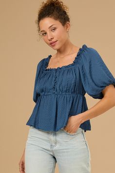 Embrace your inner dreamer with this effortlessly chic babydoll top. The playful puff sleeves and relaxed fit create a look that's both sweet and sophisticated. Perfect for a day of errands or a casual night out, this top is your new go-to for effortless style. Babydoll Blouse, Bow Sweater, Cardigan Crop, Casual Night Out, Babydoll Top, Altar'd State, Dress With Bow, Womens Fall, Cropped Sweater