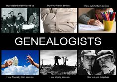 a poster with the words genealogists written on it and pictures of people doing different things