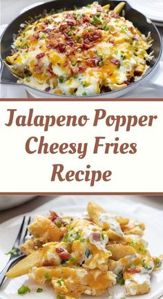 jalapeno popper cheesy fries recipe on a plate