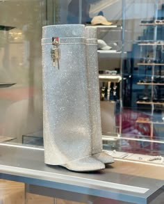 Givenchy Boots Aesthetic, White Givenchy Boots, Givenchy Heels, Whimsical Shoes, Pretty Heels, Givenchy Shoes, Glitter Boots