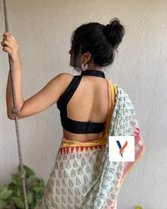 Back Choli Design Blouse Styles, Backless Choli Designs, Halter Neck Backless Blouse, Halterneck Saree Blouse, Halter Top Blouse, Sleeveless Back Blouse Designs, Halterneck Blouse Designs, Backless Kurti Designs Latest, Halter Neck Back Design