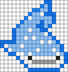 a cross stitch pattern with blue and white squares