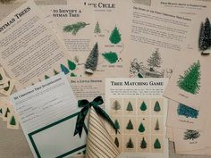 christmas tree matching game with instructions and cards