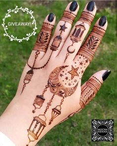 the hand is decorated with intricate designs