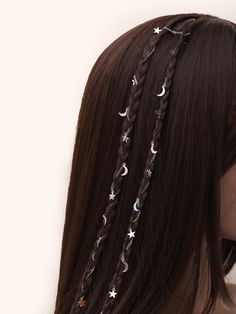 قلادات متدلية, Hair Chains, Star And Moon, Hair Rings, Moon Star, Aesthetic Hair, Pretty Hairstyles, Eras Tour, Hair Jewelry