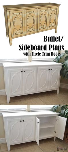 the sideboard plans with circle trim doors