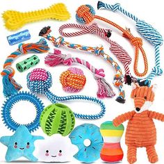 an assortment of various toys and accessories on a white background