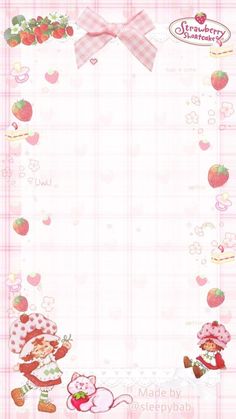 strawberry shortcakes stationery paper by madebybear on etsyle